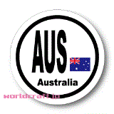 オーストラリア国旗円形デザイン耐水ステッカー(シール)／マグネット