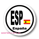 スペイン国旗円形デザイン耐水ステッカー(シール)／マグネット