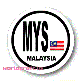 マレーシア国旗円形デザイン耐水ステッカー(シール)／マグネット