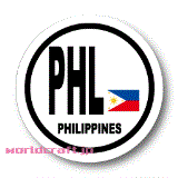 フィリピン国旗円形デザイン耐水ステッカー(シール)／マグネット