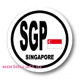 シンガポール国旗円形デザイン耐水ステッカー(シール)／マグネット