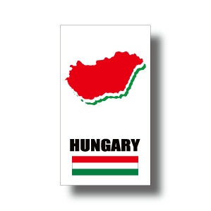 ステッカー通販 マップデザインタイプ ハンガリー国旗 Mapデザイン耐水ステッカー シール マグネット