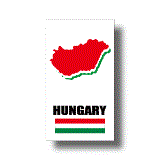 ハンガリー国旗＋MAPデザイン耐水ステッカー(シール)／マグネット