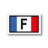 フランス国旗＋国識別記号 ステッカー