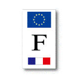 EU旗＋フランス国旗　F　縦型　ステッカー
