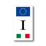 EU旗＋イタリア国旗　I　縦型　ステッカー
