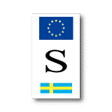 EU旗＋スウェーデン国旗　S　縦型　ステッカー