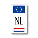EU旗＋オランダ国旗　NL　縦型　ステッカー