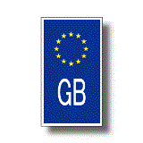 EU旗デザイン　イギリス GB ビークルID（国識別） ステッカー