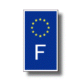 EU旗デザイン　フランス F ビークルID（国識別） ステッカー