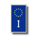 EU旗デザイン　イタリア I ビークルID（国識別） ステッカー