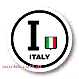 イタリア国旗円形デザイン耐水ステッカー(シール)／マグネット