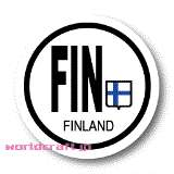 フィンランド国旗円形デザイン耐水ステッカー(シール)／マグネット