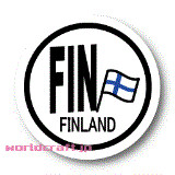 フィンランド国旗円形デザイン耐水ステッカー(シール)／マグネット