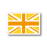 イギリス国旗ユニオンジャック<オレンジ>　ステッカー／マグネット