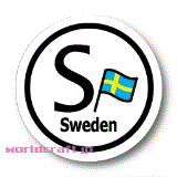 スウェーデン国旗円形デザイン耐水ステッカー(シール)／マグネット