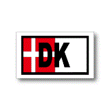 デンマーク国旗＋国識別記号 ステッカー