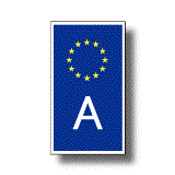 EU旗デザイン　オーストリア A ビークルID（国識別） ステッカー