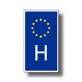 EU旗デザイン　ハンガリー H ビークルID（国識別） ステッカー