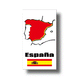 スペイン国旗＋MAPデザイン耐水ステッカー(シール)／マグネット