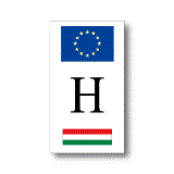 EU旗＋ハンガリー国旗　H　縦型　ステッカー