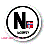 ノルウェー国旗円形デザイン耐水ステッカー(シール)／マグネット