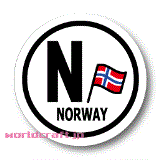 ノルウェー国旗円形デザイン耐水ステッカー(シール)／マグネット