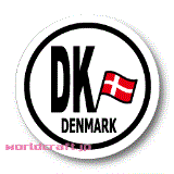 デンマーク国旗円形デザイン耐水ステッカー(シール)／マグネット