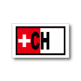 スイス国旗＋国識別記号 ステッカー