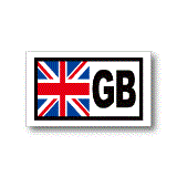 イギリス国旗＋国識別記号 ステッカー