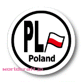ポーランド国旗円形デザイン耐水ステッカー(シール)／マグネット