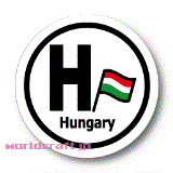 ハンガリー国旗円形デザイン耐水ステッカー(シール)／マグネット