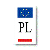 EU旗＋ポーランド国旗　PL　縦型　ステッカー