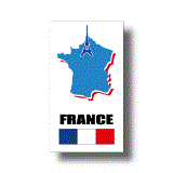 フランス国旗＋MAPデザイン耐水ステッカー(シール)／マグネット