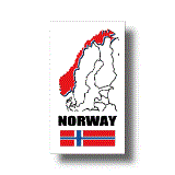 ノルウェー国旗＋MAPデザイン耐水ステッカー(シール)／マグネット