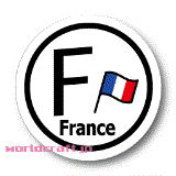 フランス国旗円形デザイン耐水ステッカー(シール)／マグネット