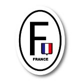 フランス国旗/ビークルID 耐水ステッカー  オーバルタイプ 縦