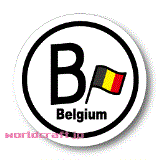 ベルギー国旗円形デザイン耐水ステッカー(シール)／マグネット