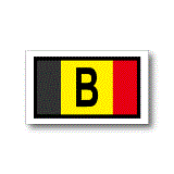 ベルギー国旗＋国識別記号 ステッカー