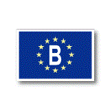ベルギー B　EU旗・ユーロビークルIDステッカー