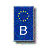 EU旗デザイン　ベルギー B ビークルID（国識別） ステッカー