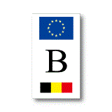 EU旗＋ベルギー国旗　B　縦型　ステッカー