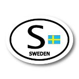 スウェーデン国旗/ビークルID 耐水ステッカー  オーバルタイプ