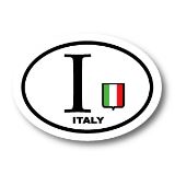 イタリア国旗/ビークルID 耐水ステッカー オーバルタイプ