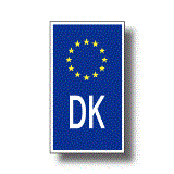 EU旗デザイン　デンマーク DK ビークルID（国識別） ステッカー