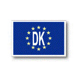 デンマーク DK　EU旗・ユーロビークルIDステッカー