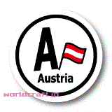 オーストリア国旗円形デザイン耐水ステッカー(シール)／マグネット　EU Austria