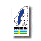 スウェーデン国旗＋MAPデザイン耐水ステッカー(シール)／マグネット