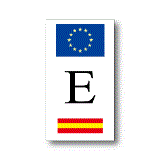 EU旗＋スペイン国旗　E　縦型　ステッカー