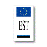 EU旗＋エストニア国旗　EST　縦型　ステッカー